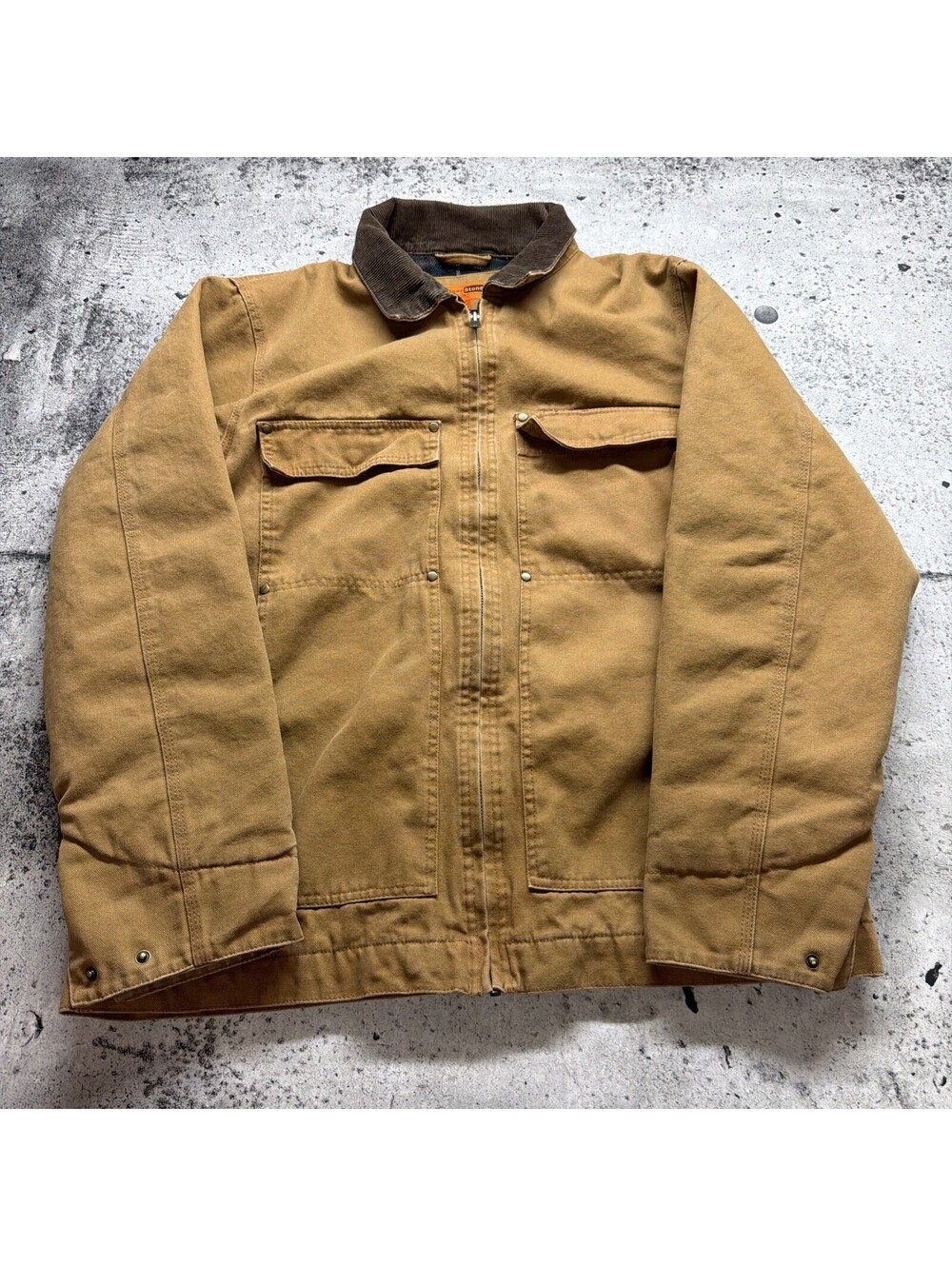 Corner Stone Jacket Men L Duck Canvas Flannel Lined Corduroy Detroit Barn Coat